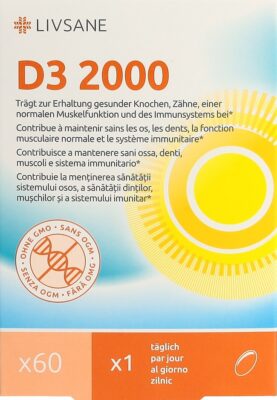 LIVSANE Vitamine D3 2000 caps moll 60 pce