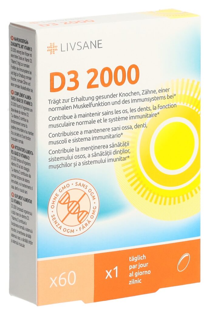 LIVSANE Vitamine D3 2000 caps moll 60 pce