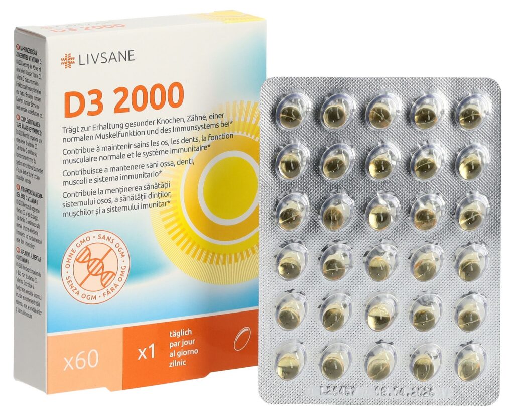 LIVSANE Vitamine D3 2000 caps moll 60 pce