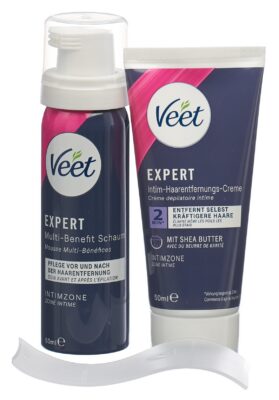 VEET EXPERT kit d'épilation intime 2 x 50 ml