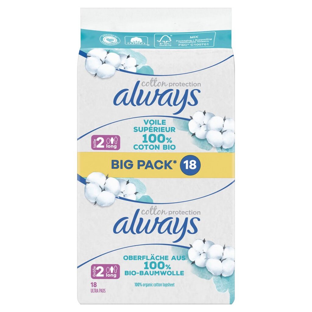 ALWAYS Ultra serv hyg Cot Gr2 Long BigPack 18 pce