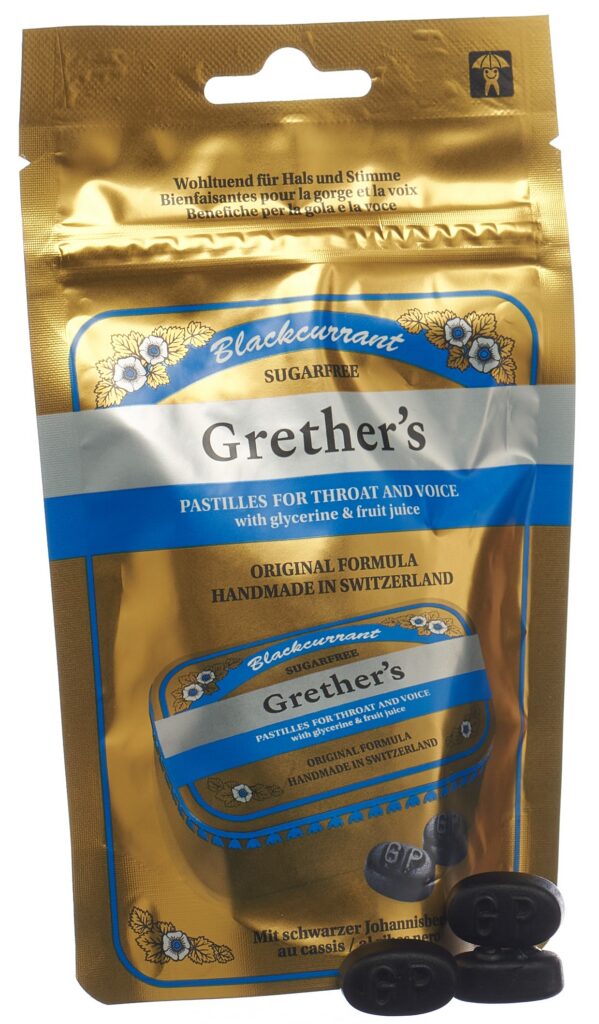 GRETHERS Blackcurrant past s suc sach 110 g