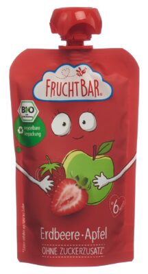 FRUCHTBAR purée fruits bio fraise pomme 100 g