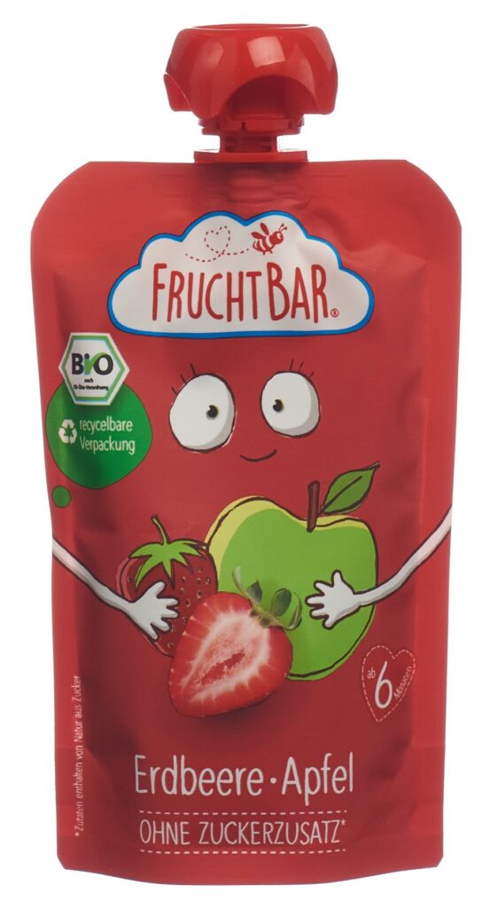 FRUCHTBAR purée fruits bio fraise pomme 100 g