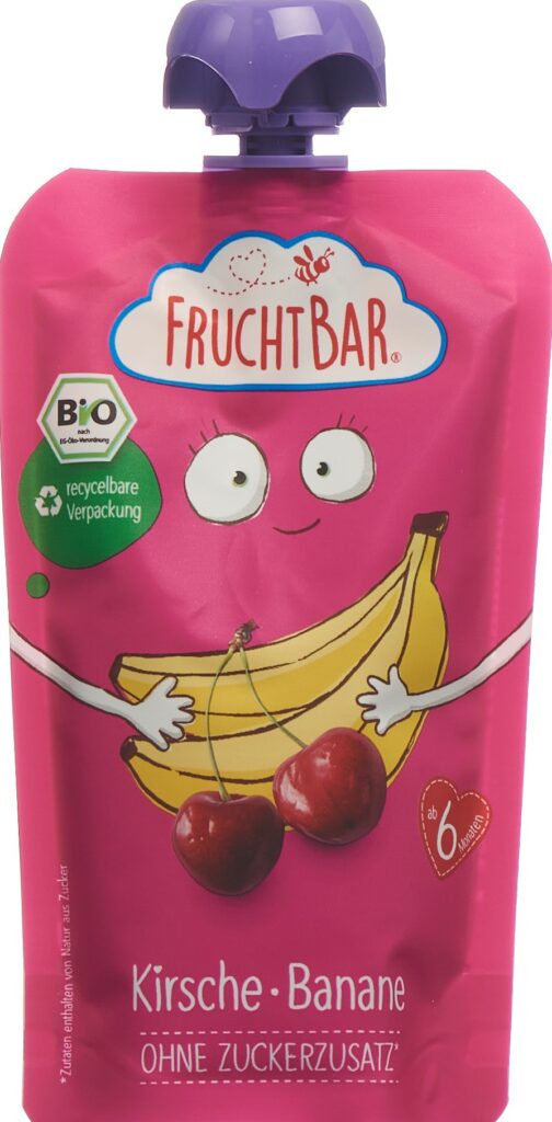 FRUCHTBAR purée fruits bio cerise banane 120 g
