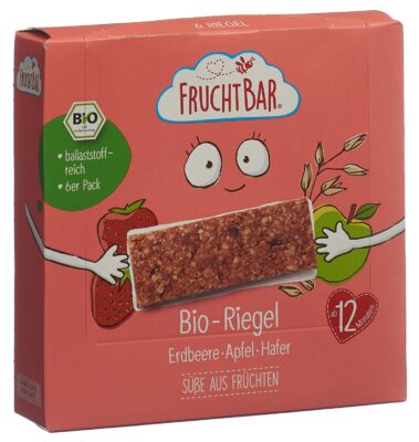 FRUCHTBAR barres bio fraise pomme avoine 6 x 23 g