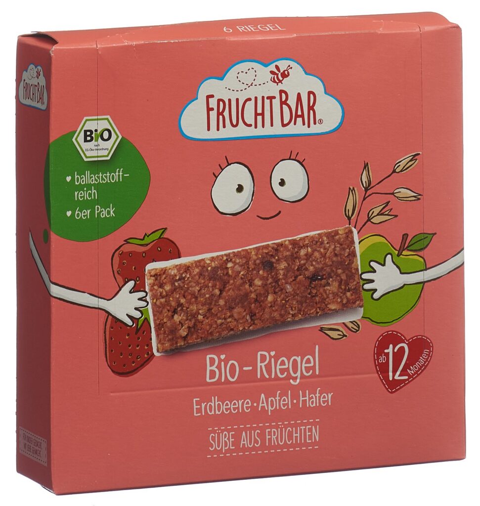 FRUCHTBAR barres bio fraise pomme avoine 6 x 23 g