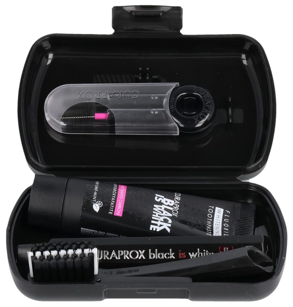 CURAPROX travel set black is white