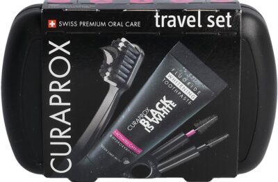 CURAPROX travel set black is white