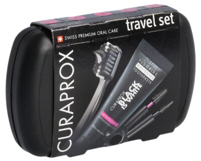 CURAPROX travel set black is white
