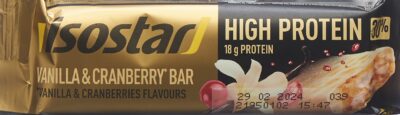 ISOSTAR Riegel à haute teneur en protéines, vanille et cranberries 55 g