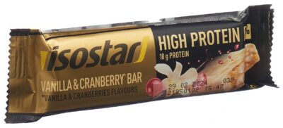 ISOSTAR Riegel à haute teneur en protéines, vanille et cranberries 55 g