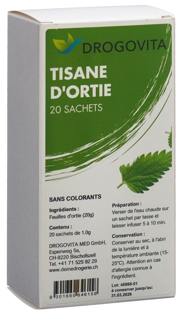 DROGOVITA tisane d'ortie sach 20 pce