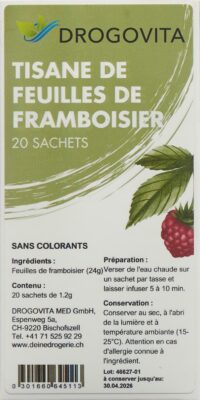 DROGOVITA tisane feuilles framboisier sach 20 pce