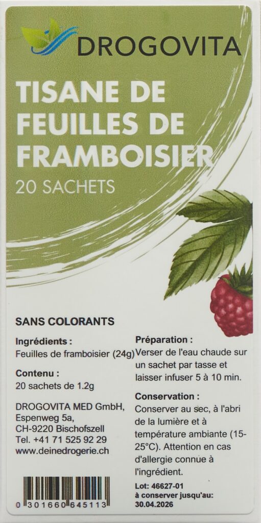 DROGOVITA tisane feuilles framboisier sach 20 pce