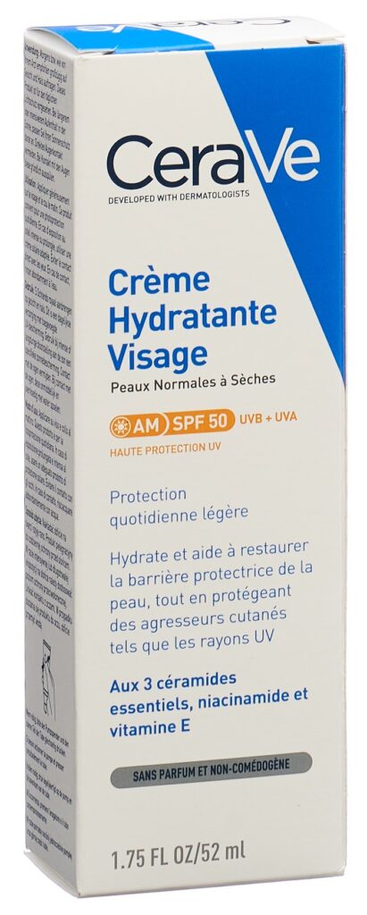 CERAVE Crème hydratante visage SPF50 52 ml