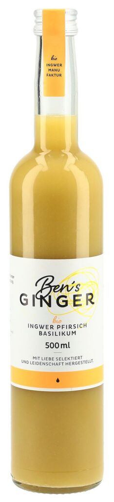 BEN'S GINGER conc ging-pêche-basilic bio 500 ml
