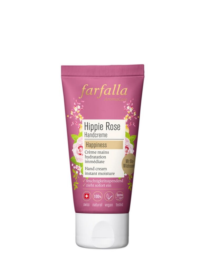 FARFALLA Crème mains hippie rose tb 50 ml
