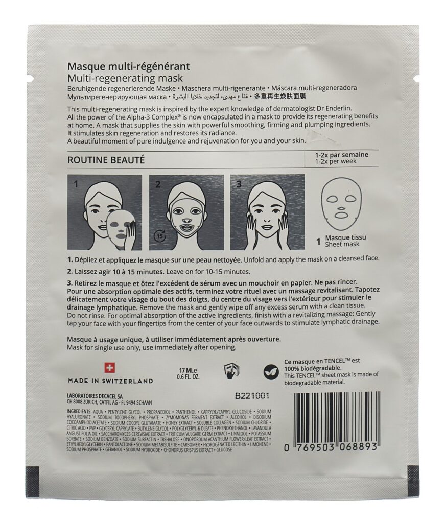 DECALYS masque alpha-régénérant 3 pce
