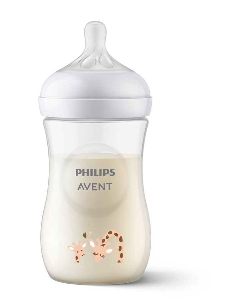 AVENT Natural Resp bib 260ml 1m+ girafe
