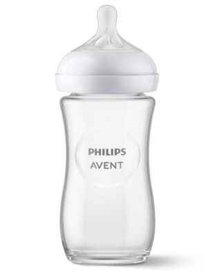 AVENT Nat Resp bib verre 240ml 1m+