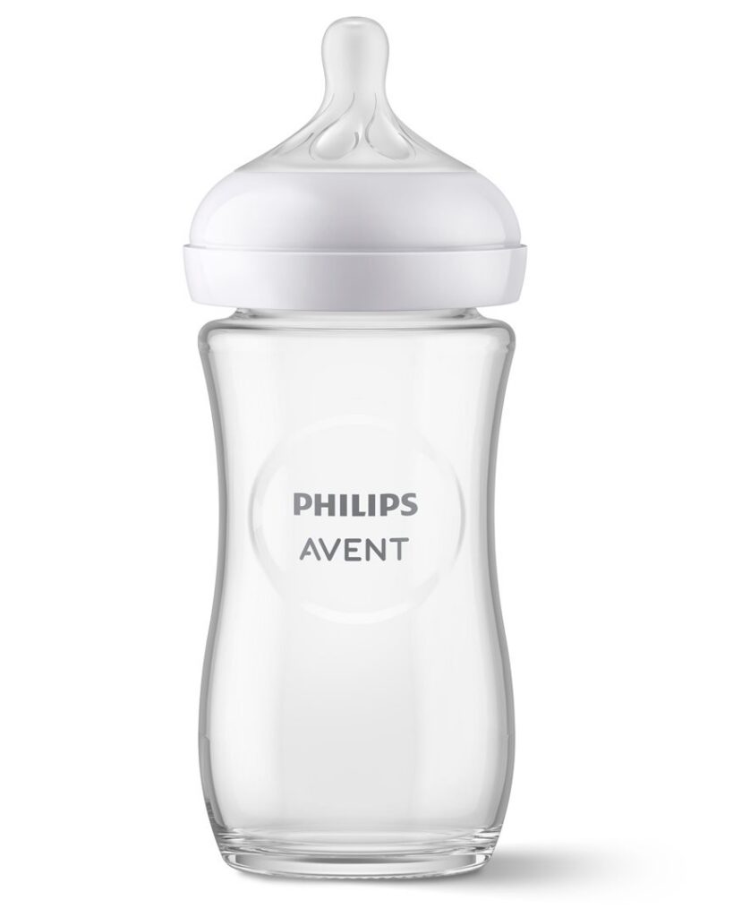 AVENT Nat Resp bib verre 240ml 1m+