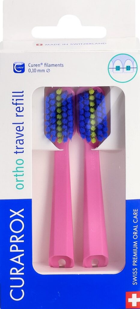 CURAPROX CS 5460 travel set ortho refill rose
