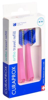 CURAPROX CS 5460 travel set ortho refill rose