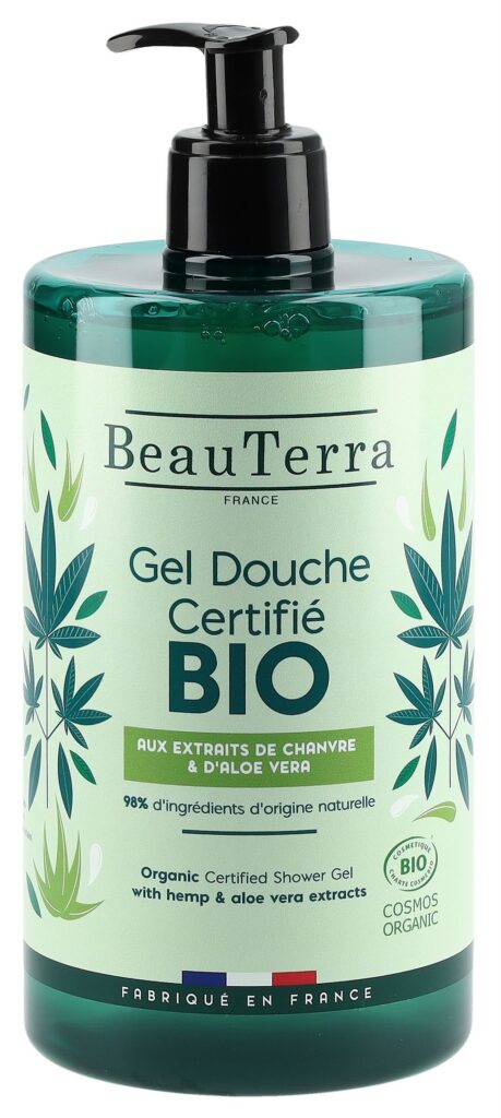 BEAUTERRA gel douche chanvre aloé vera bio 750 ml