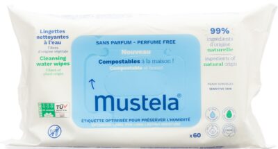 MUSTELA lingettes à l'eau compostables 60 pce