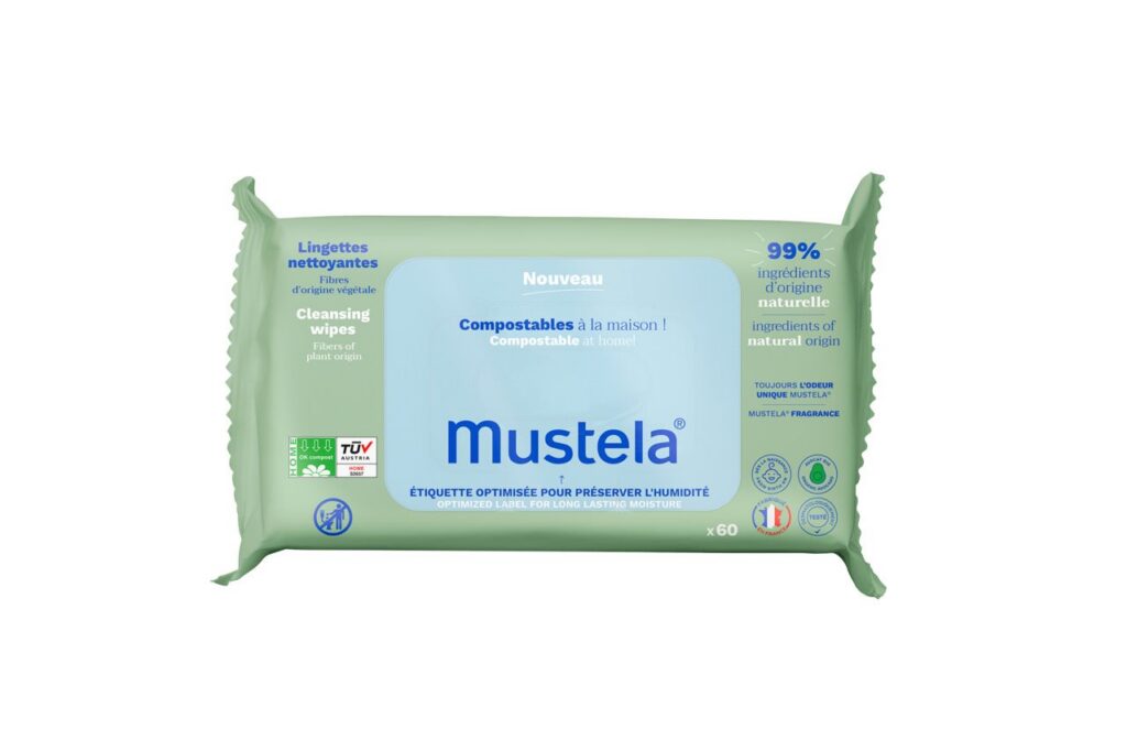 MUSTELA lingettes peau normal compostables 60 pce