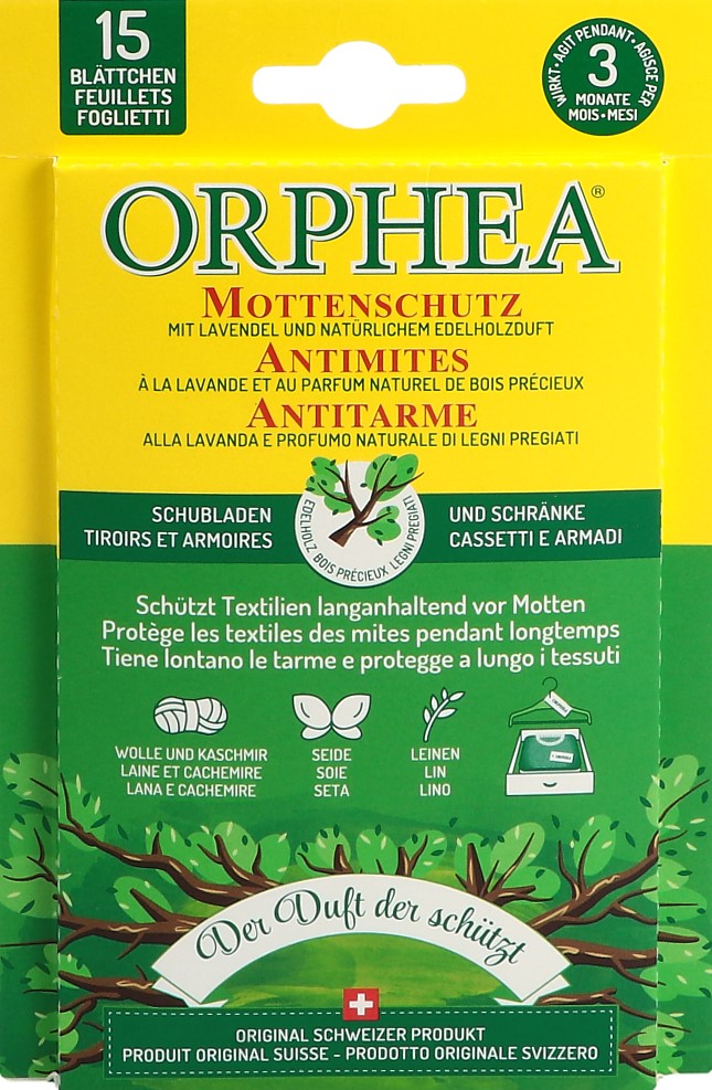 ORPHEA feuilles antimite bois précieux 15 pce