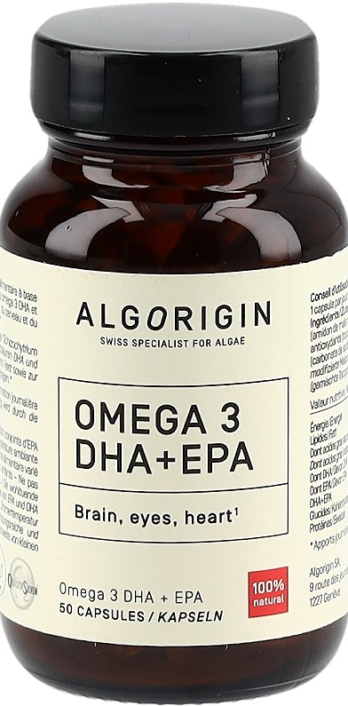 ALGORIGIN Omega 3 DHA+EPA caps fl verre 50 pce