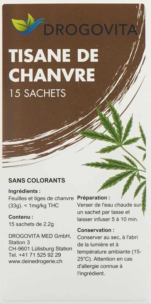 DROGOVITA thé au chanvre sachet filtre 15 pce