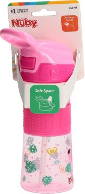 NUBY gobelet paille Reflex 360ml bec soup silicone