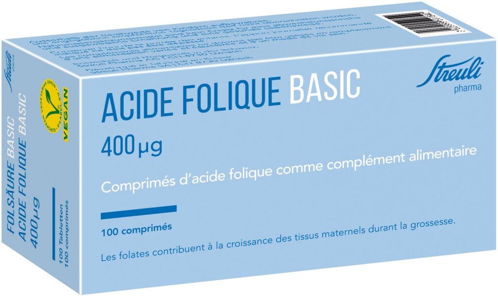 ACIDE FOLIQUE Streuli Basic cpr 400 mcg 100 pce