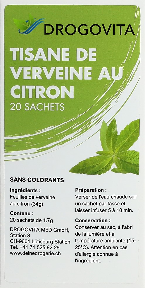 DROGOVITA tisane de verveine au citron sach 20 pce