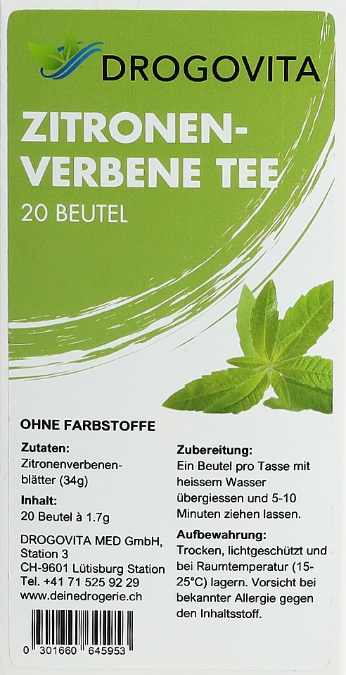 DROGOVITA tisane de verveine au citron sach 20 pce