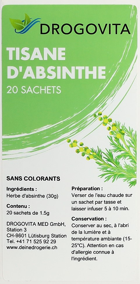 DROGOVITA tisane d'absinthe sach 20 pce