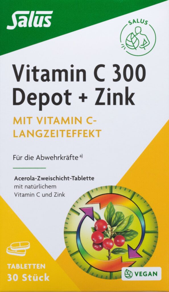 SALUS Vitamine C 300 dépôt + zinc cpr 30 pce