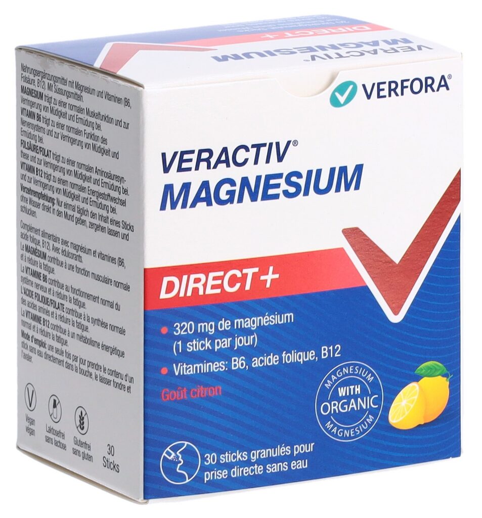 VERACTIV Magnesium Direct+ citron stick 30 pce