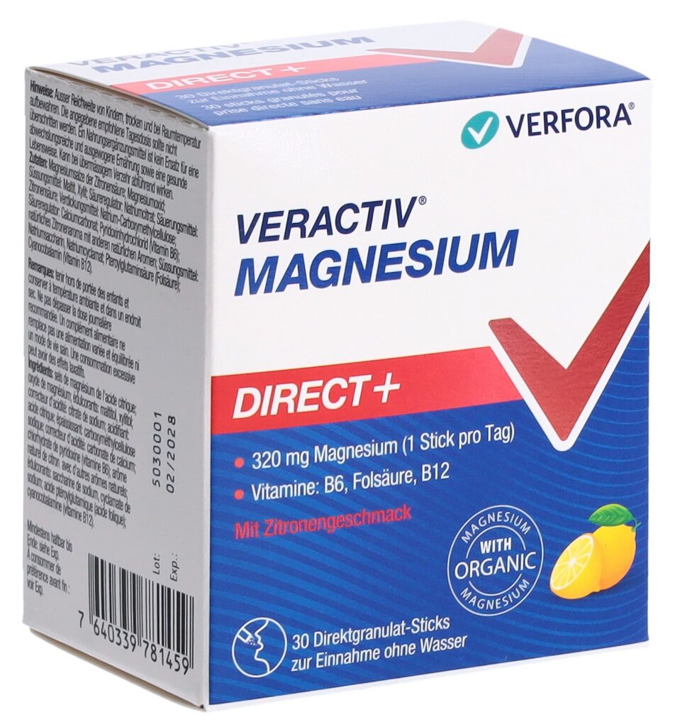 VERACTIV Magnesium Direct+ citron stick 30 pce