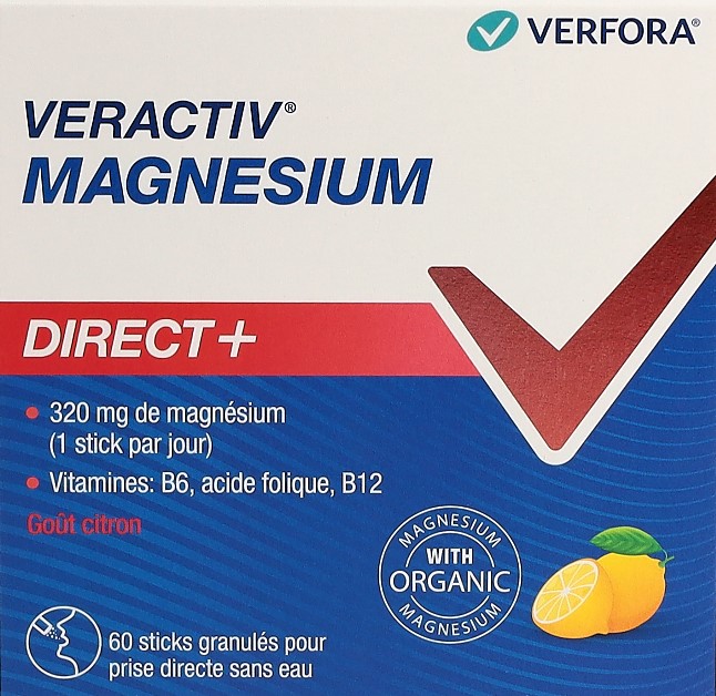 VERACTIV Magnesium Direct+ citron stick 60 pce