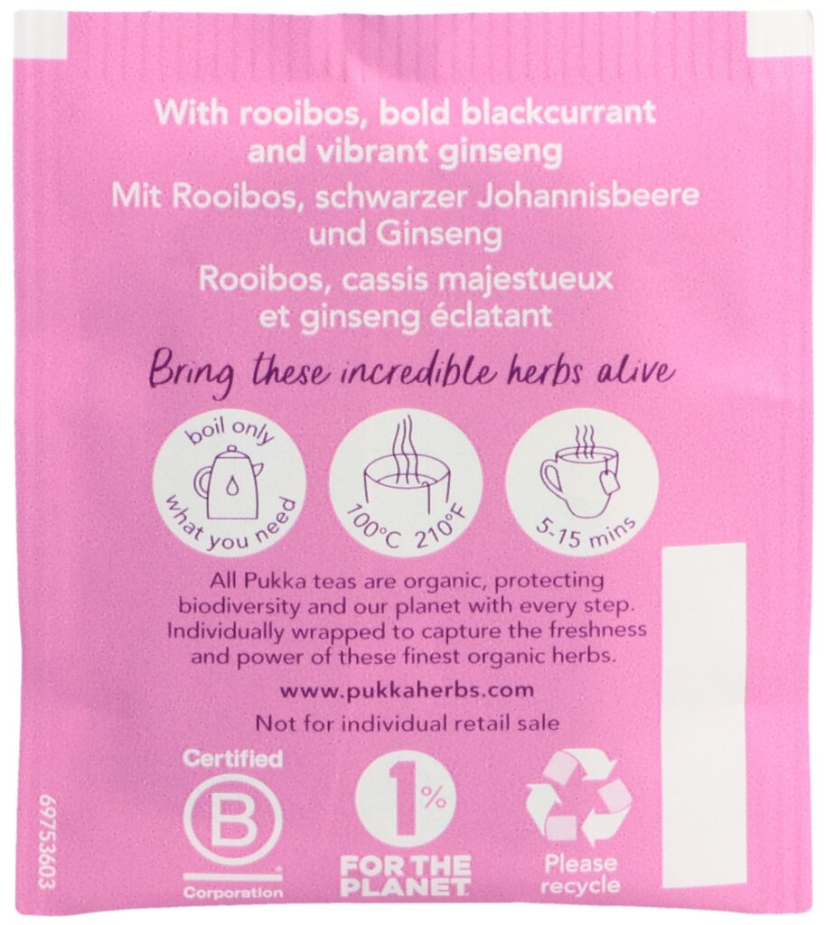 PUKKA Morning Berry thé bio sach 20 pce