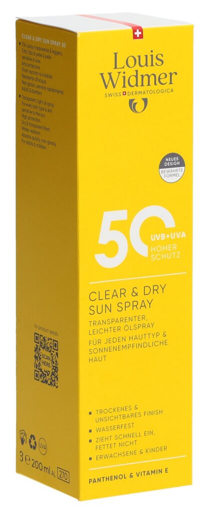 WIDMER Clear & Dry Sun spray SPF50 parf 200 ml