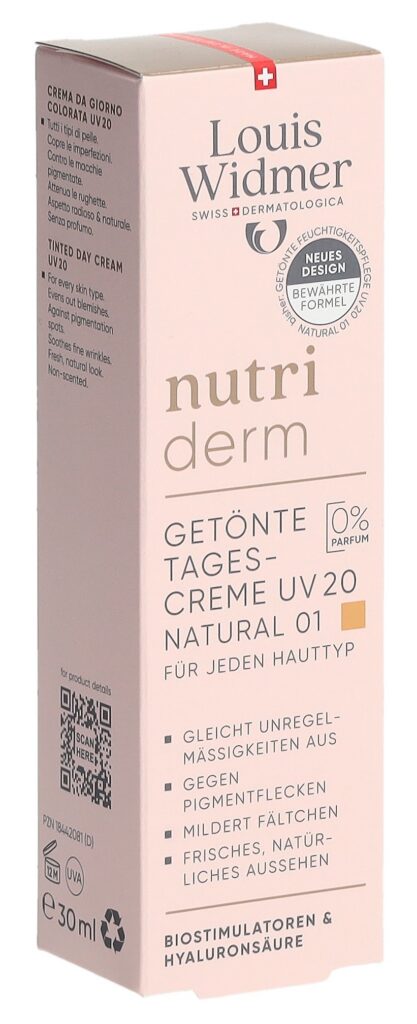 WIDMER Nutriderm cr jour tei UV20 01 s parf 30 ml