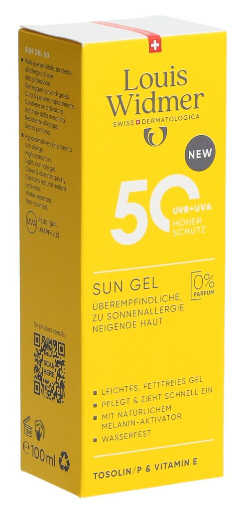 WIDMER sun gel SPF50 s parf 100 ml