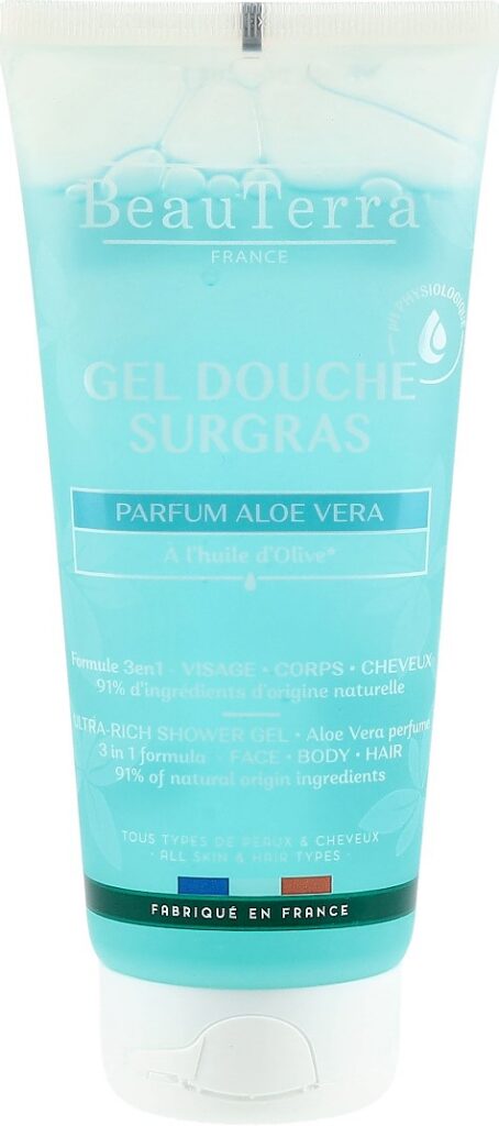 BEAUTERRA gel douche surgras aloé vera 200 ml