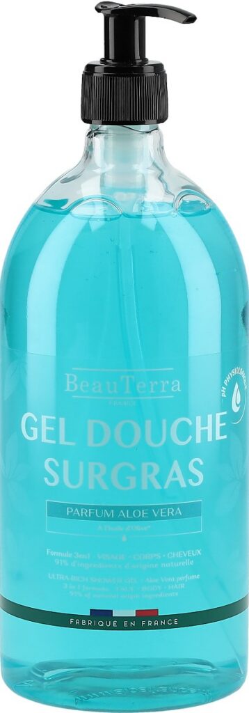 BEAUTERRA gel douche surgras aloé vera 1000 ml