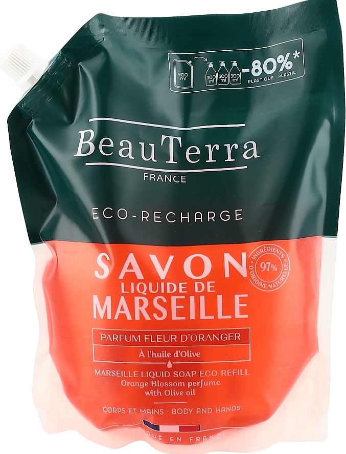 BEAUTERRA savon Marseille liq rech fl orang 900 ml